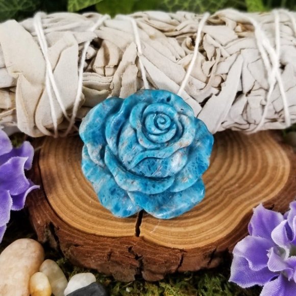 Other - Apatite Rose Flower Carving #206